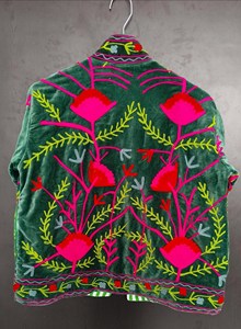 Handcrafted Embroidery Velvet Suzani <b>Quilted</b> Jacket Women Vintage-Inspired Luxurious Boho Breathable Eco-Friendly Winter - Product Image 6