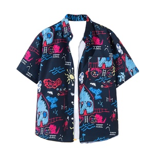 Camisa Hawaiana de Manga Corta para Hombre, Verano, Casual, Cómoda, Transpirable, Popelina Floral, Diseño Personalizado ODM, Estampado, Holgada, para Playa - Product Image 4