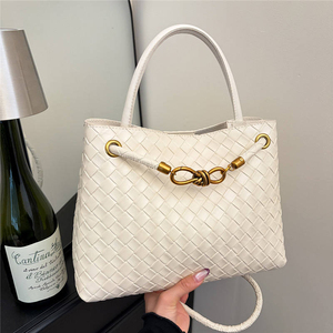 Nouveau Sac à Main Tissé Vintage 2026 pour Femme, Grande Capacité, Doublure Polyester, Sac Fourre-Tout en Cuir PU Souple, Sac à Bandoulière et Sac Croisé - Product Image 4