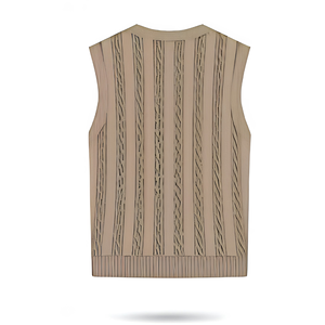 Winter <b>Sweater</b> Vest <b>Knit</b> Striped Wool Viscose Mens Womens Plus Size V Neck Crew Neck Butterfly Sleeve - Product Image 2