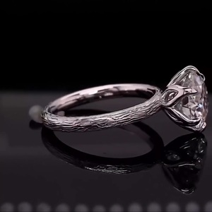 Anillo de Diamante de Laboratorio con Corte Brillante en Oro Blanco de 14K para Mujer, Certificado por IGI, Anillo de Compromiso, Boda, Aniversario, Regalo de Lujo Clásico - Product Image 5