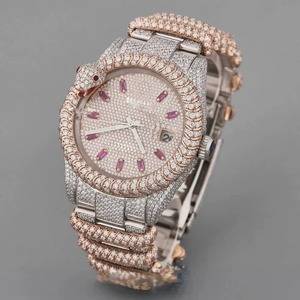 Reloj de Diamantes Moissanite para Hombre, Diseño Único con Movimiento de Cuarzo ETA, Estilo Hip Hop, Fabricado en Acero Inoxidable con Diamantes de Claridad VVS1 - Product Image 1
