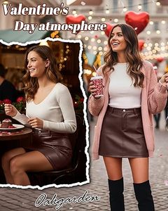 Minifalda Sexy de Cuero para Mujer, Cintura Alta, Ajustada, Ropa de Club, Falda Corta, Logotipo Personalizado, OEM, ODM, Proveedor de Fábrica de Ropa al por Mayor - Product Image 4