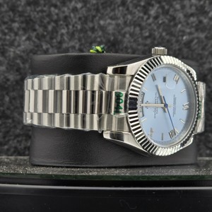 Reloj de lujo de acero inoxidable para hombre, esfera azul hielo, reloj mecánico automático con fecha, bisel con números romanos, negocios, 12mm, 16mm - Product Image 2
