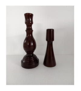 Sculpture unique de bougeoir en bois artisanal alliant élégance moderne rustique et design durable pour décor ambiant - Product Image 1