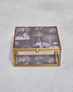 กล่องใส่เครื่องประดับโลหะแก้วทำมือ พร้อมฝาปิดลายพิมพ์โบราณสีสันสดใส - Product Image 6