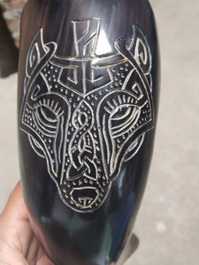 Nuevo Producto FAIZA CRAFT, Cuerno Vikingo para Beber con Soporte, Capacidad de 300 ml, Hecho a Mano, Ecológico y a Prueba de Fugas, Uttar Pradesh - Product Image 1