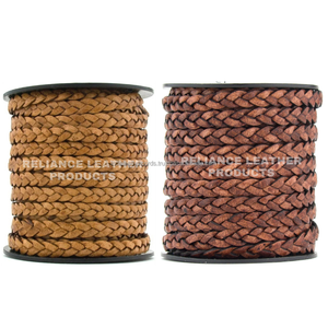 สายหนังแท้3ชั้นถักแบบแบนทันสมัย100% แบบ3ชั้น (2mm/3mm/4mm/5mm) เครื่องประดับ DIY ขนาดโบราณตามสั่ง - Product Image 3