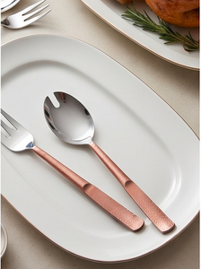 Ensemble de couverts minimalistes en acier inoxydable avec manches en cuivre, compatibles lave-vaisselle, pour mariage et repas à domicile - Product Image 5