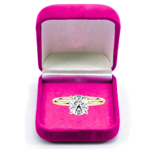 Bague en or jaune 14 carats certifiée IGI avec diamant de laboratoire 1 carat taille brillant rond couleur F, bijoux de luxe pour femme, fiançailles, mariage, OEM - Product Image 1