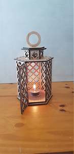 Farol de Madera Blanco Rústico, Portavelas Decorativo, Farol Colgante de Madera Envejecida para Decoración del Hogar, Bodas y Jardín - Product Image 6