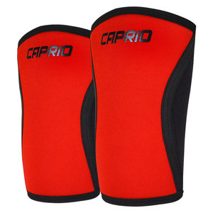 Genouillères de protection professionnelles en nylon et spandex rouge, coussinets de compression respirants, supports pour la musculation et l'entraînement en salle de sport - Product Image 1