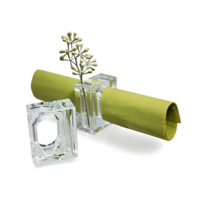 Porte-serviettes carré en acrylique Lucite de luxe aux couleurs néon, design anneau, pour la mise en scène de table de fête, support de papier néon pour salle à manger et bar - Product Image 6