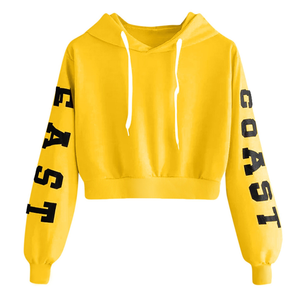Custom logo Wholesale Cheap Price Long Sleeve Oversized Woman Hoodie Crop Top for <b>Women</b> Cropped Top Hoodie Plus Size - Product Image 2