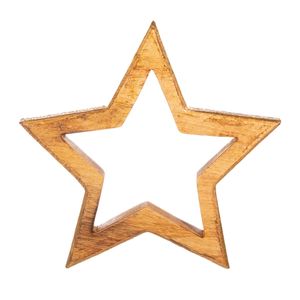 Ensemble de décorations étoiles en bois, 3 pièces, géométriques, pour table, Noël, rustiques, faites à la main, finition bois naturel - Product Image 4