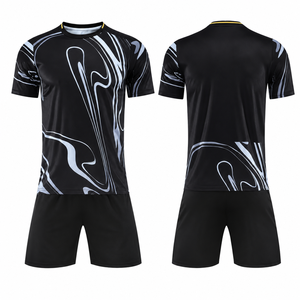 ชุดเสื้อเจอร์ซีย์ฟุตบอลพิมพ์ลายดิจิตอลโลโก้ได้ตามต้องการชุดฝึกซ้อมแห้งเร็วชุดทีมสโมสรฟุตบอล100% แบบย้อนยุคกันยูวีระบายอากาศได้ - Product Image 1