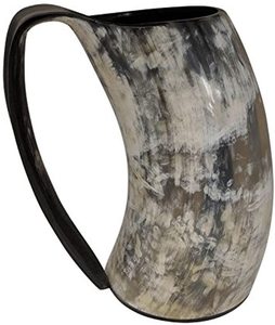 Ensemble de 4 mugs en corne d'animal faits à la main, style vintage, base en bois brun, tasse à boire, décoration d'intérieur, objets de collection - Product Image 6