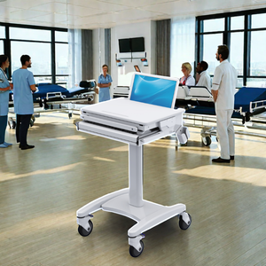 Chariot médical moderne antivol pour hôpital Chariot pour ordinateur portable en aluminium à hauteur réglable Conception de poste de travail pour cliniques - Product Image 5