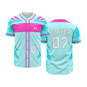 New Unisex High Quality Custom Printed Baseball Jersey 100% Breathable <b>Mesh</b> Polyester Anti Bacterial Plus Size Softball Jerseys - Product Image 4
