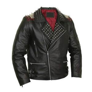 Veste de moto en cuir véritable haut de gamme pour femme, style motard tendance avec clous et pointes, coupe ajustée et fermeture éclair de qualité - Product Image 4