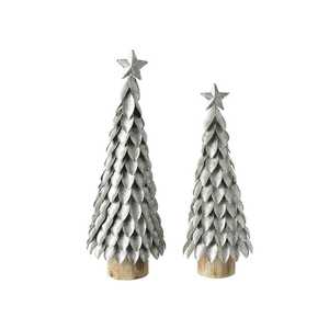 Metal <b>Christmas</b> <b>Tree</b> Decorations with Star Top and Wooden Base Modern Handmade Centerpiece for Holiday <b>Table</b> - Product Image 1