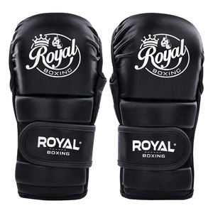 Gants de MMA professionnels hybrides en cuir et PU imperméables avec poignées, design durable à lacets pour la boxe et l'entraînement aux arts martiaux - Product Image 1