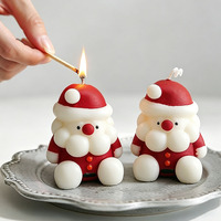 Bougie parfumée artisanale en forme de Père Noël, design mignon, idéale pour les fêtes, décoration de la maison, parfumée.