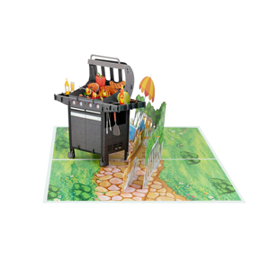 Carte de vœux 3D pop-up personnalisée pour la fête des pères, barbecue, cadeau artisanal, promotion, vente en gros - Product Image 6