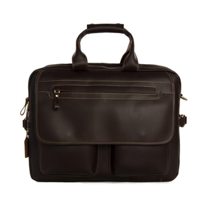 Sac pour ordinateur portable de luxe en cuir véritable, design vintage élégant, fermeture éclair, grande capacité, haute qualité - Product Image 3