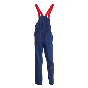 Multi Pocket Cotton Safety Workwear Overalls Contrast Colour Trim Mechanical Workshop Pants Heavy Duty <b>Elastic</b> Strap Solid Bib - Product Image 5