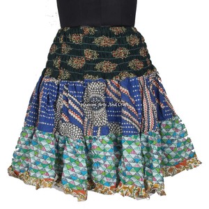 Gypsy India <b>Patchwork</b> Mini Rara Hippy Boho Festival <b>Skirt</b> Boho Stylish Multi Color Patch Cotton Mini Sexy <b>Skirt</b> For Summer Wear - Product Image 1