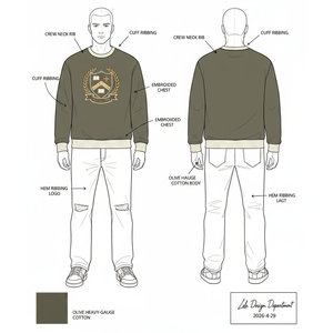 Sweat-shirt à col rond pour homme, couleur personnalisée, logo imprimé, coupe classique, tricoté, vêtements décontractés, hiver, respirant, écologique - Product Image 6