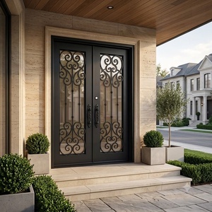 Royal-style Wrought Iron Main Gate Modern Design Water-Rust-Resistant Coating Easy Assembly for Outdoor Use Steel Reinforced - Product Image 3