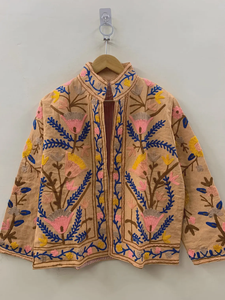 Manteaux d'hiver pour femmes brodés à la main Suzani Design 100% coton fait à la main Style d'été - Product Image 3