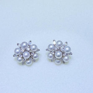 Zhuji Natural Freshwater 4-5mm <b>Snowflake</b> Stud <b>Earrings</b> High-End Aurora Flawless Sterling Silver for Women - Product Image 2