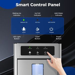 Máquina de Hielo Portátil Eléctrica con Carcasa de Acero Inoxidable, Pala para Hielo y Bandeja de Agua para Uso en Autocaravanas, Automóviles y Hoteles - Product Image 6