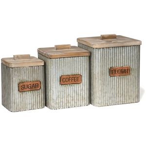 Best Trending American Style Metal Food Storage Canister With Wood Lid Finished For Kitchen Ware Food Storage Canister - Product Image 3