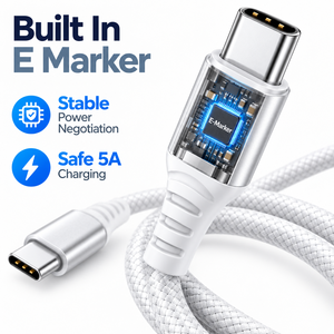 Câble <span class=keywords><strong>de</strong></span> charge rapide USB-C 240W avec marqueur E, tressé en nylon, longueur et couleur personnalisables pour accessoires mobiles en gros - Product Image 5