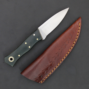 Cuchillo Skinner de Acero de Diseño Único con Mango de Madera de Olivo y Diseño de Ciervo, Cuchillo de Caza con Funda de Cuero - Product Image 6