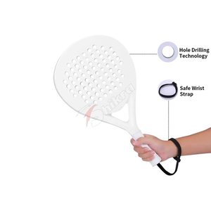 Raqueta de Pádel/Tenis de Playa Personalizada de Fibra de Carbono 24K – Raqueta Profesional Blanca con Núcleo de Espuma EVA - Product Image 6