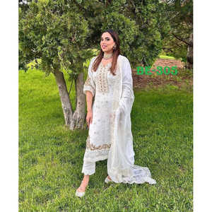 Magnifique ensemble élégant pour soirée, haut et bas avec dupatta, taille XL - Product Image 3