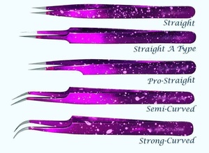 Vired Impex High Quality Serrated Tip Stainless Steel Curved Tweezers for 3D Volume Eyelash Extensions - Product Image 2