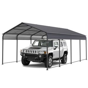 Nouveau Produit Vidéo : Abri de Voiture / Garage en Acier Galvanisé Robuste 12x20 FT – Auvent Métallique pour Voitures et Véhicules - Product Image 2