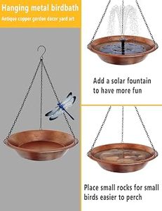 SALEEM INTERNATIONAL Mangeoire à oiseaux en cuivre suspendue avec chaîne, résistante à l'eau, 5-5,9 pouces, décoration de jardin - Product Image 2