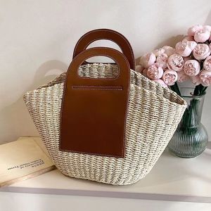 Bolso de paja de gran capacidad para mujer, diseño de cesta tejida a mano con asa de PU, novedad de 2026 - Product Image 5