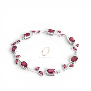 Viral Trendy 18K Silver Plated Zircon Tulip <b>Bracelet</b> <b>Red</b> Vine Chain <b>Bracelet</b> Stone Brass Jewellery for Women Anniversary Gift - Product Image 2