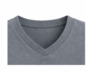 T-shirt décontracté pour homme à col en V, coupe classique, 100 % coton, durable, grande taille, motif uni, respirant, avec logo personnalisé imprimé - Product Image 2