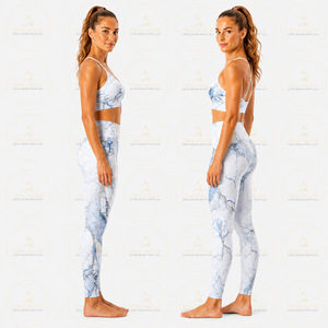 Conjunto de Yoga con Estampado de Mármol para Mujer, Leggings de Cintura Alta, Sujetador Deportivo, Ropa Deportiva para Gimnasio, Conjunto de Ropa Deportiva Activa para Mujer - Product Image 2