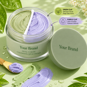 Mascarilla Facial y Corporal de Lodo Limpiador de Doble Color para Zona U + T, Mascarilla de Dos Colores Hidratante, Etiqueta Privada Personalizada OEM/ODM - Product Image 2