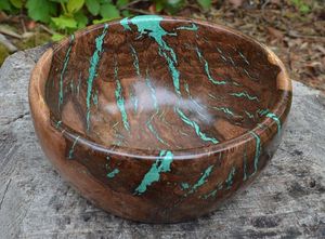 Large Size Polished Wooden and Resin Handmade Serving Bowl for Party <b>Kitchen</b> Dining or Centerpiece <b>Table</b> Decor - Product Image 2